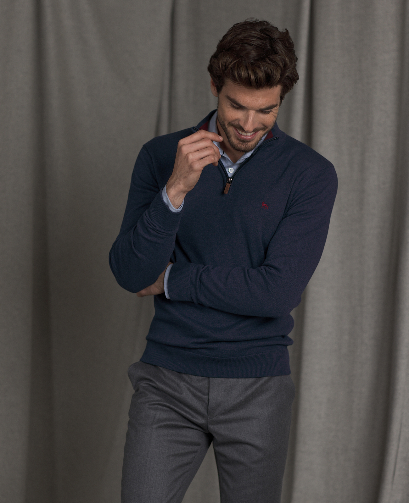 Carn 1/4 Zip Structure Knitwear-2