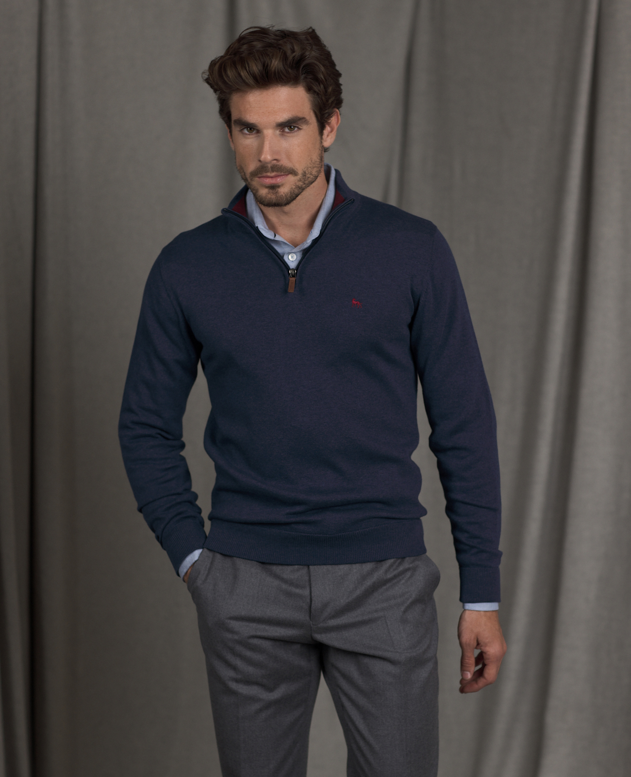 Carn 1/4 Zip Structure Knitwear-3