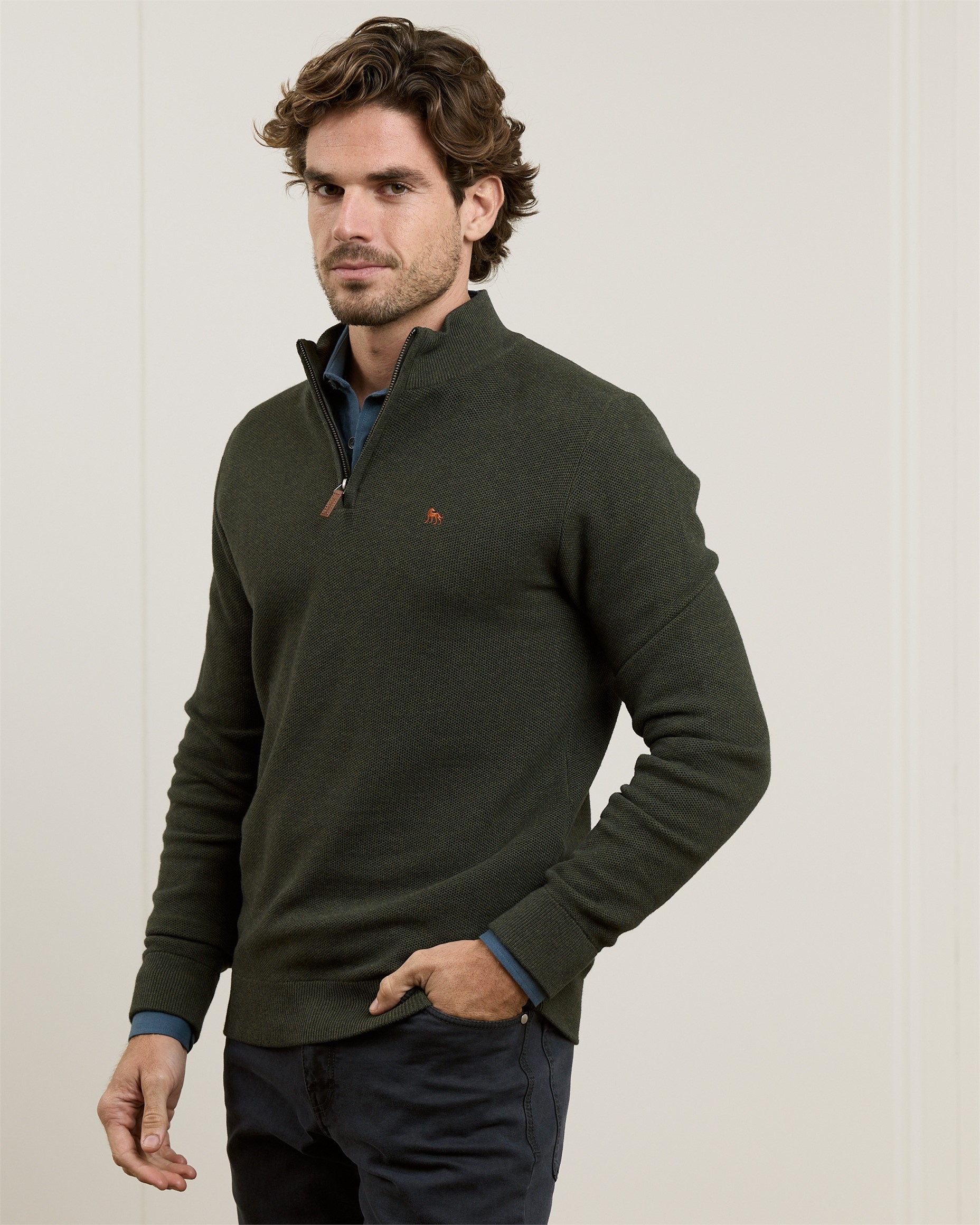 Carn 1/4 Zip Structure Knitwear-2