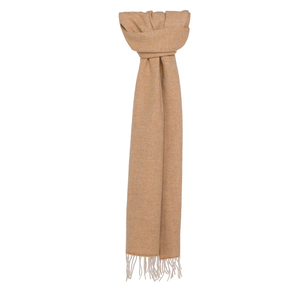 Herringbone Scarf 180x27cm Cream/Ochre