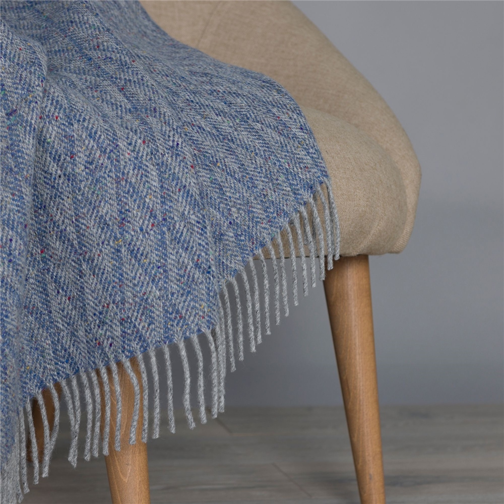 Wigwam Throw 150x142cm Grey/Blue-3