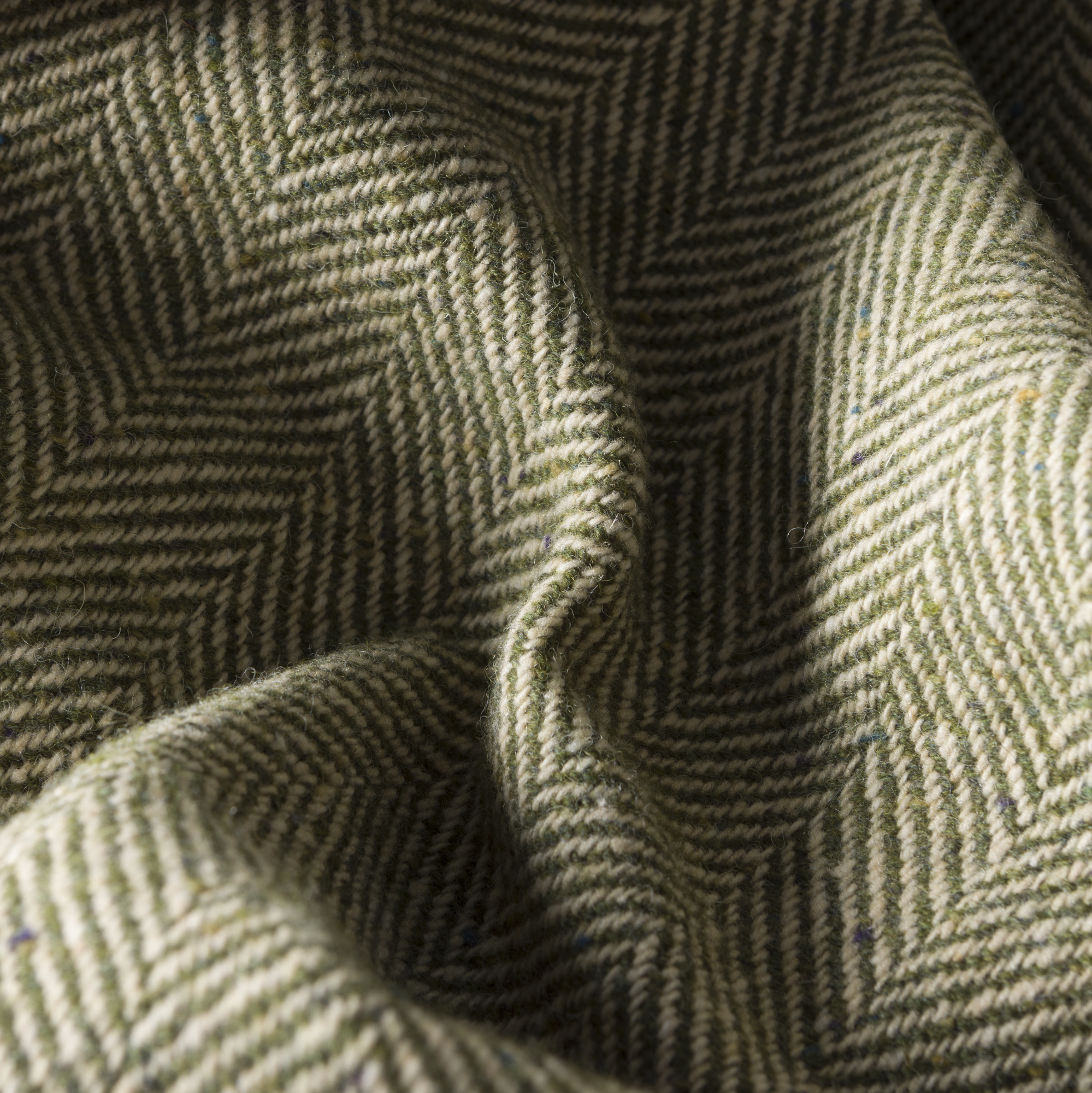 Oversized Herringbone Cream/ Sage Green-1