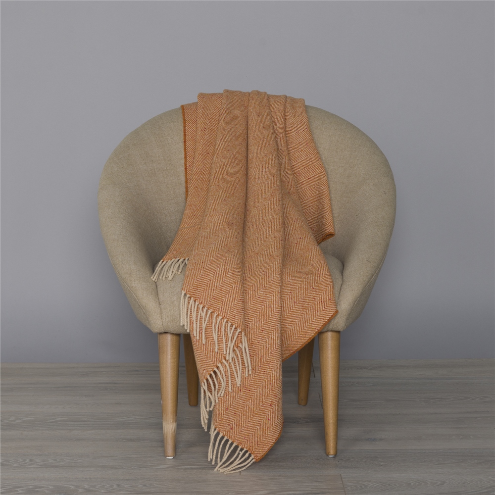 Oversized Herringbone Cream/ Orange-2