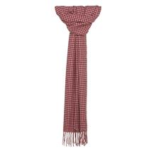 Scarf In Cream & Red Houndstooth