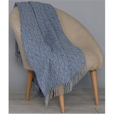 Fern Throw Grey/Blue