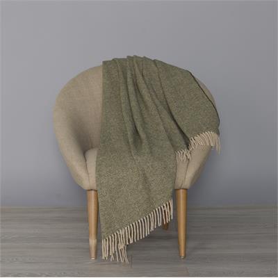 Herringbone Cream/ Sage Green