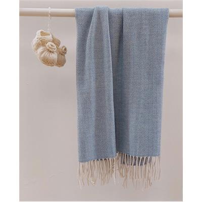 Diamond Herringbone Cream/Light Blue
