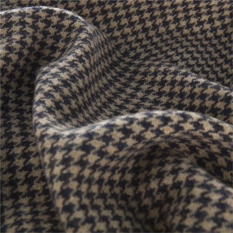 Houndstooth Scarf 180x30cm Oat/Navy-1